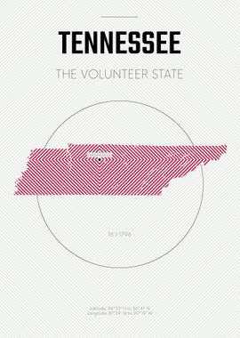 Tennessee USA state map