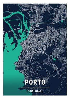 Porto City Map Portugal