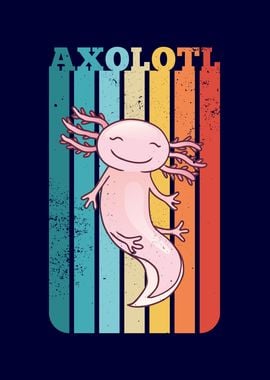 Axolotl Cute Retro Kawaii