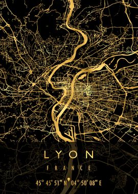 LYON MAP FRANCE