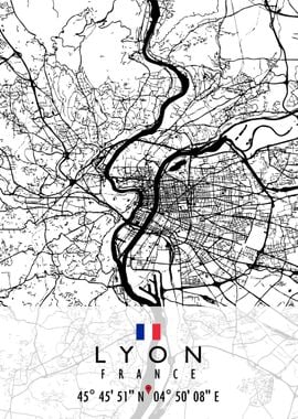 LYON MAP FRANCE