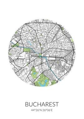 Bucharest Circle City Map