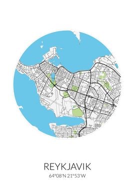 Reykjavik Circle City Map