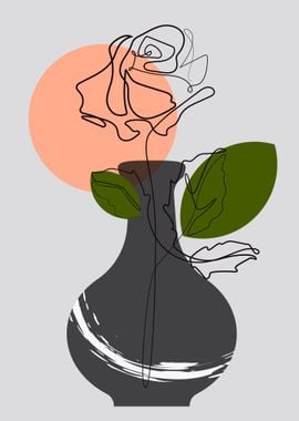 Rose Flower in Vase 