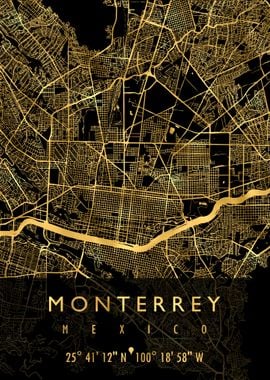 MONTERREY MAP MEXICO