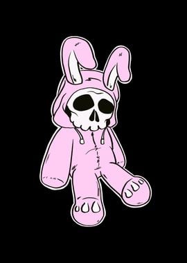 Skeleton Skull Pink Bunny