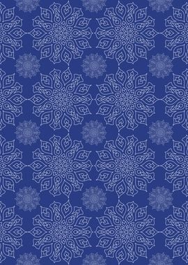 Blue and white mandala