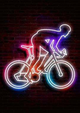 cyclist neon art