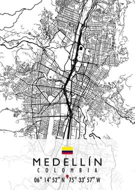 MEDELLIN MAP COLOMBIA