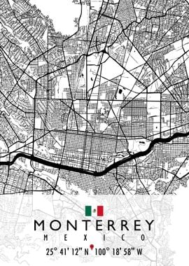 MONTERREY MAP MEXICO