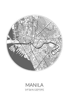 Manila City Map White