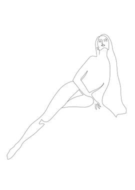 One Line Art Woman