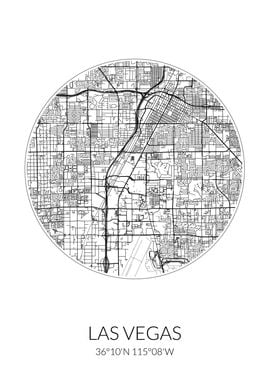 Las Vegas City Map White