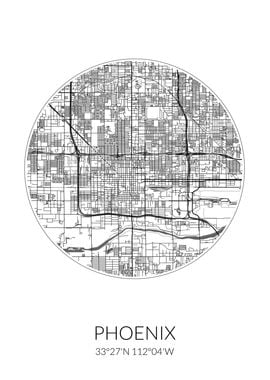 Phoenix City Map White