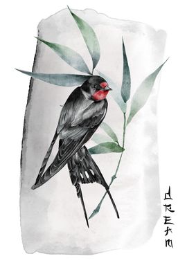 Bamboo Japanese swallow