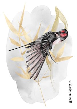 Bamboo Japanese swallow