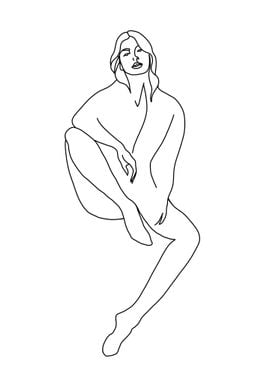 One Line Art Woman