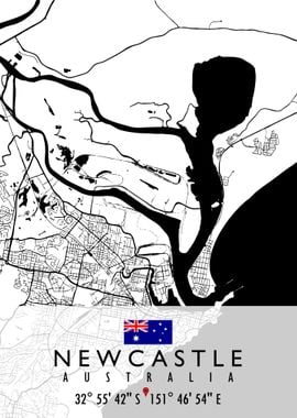 NEWCASTLE MAP AUSTRALIA