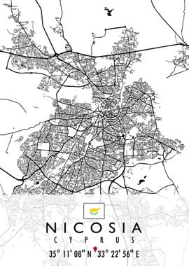 NICOSIA MAP CYPRUS