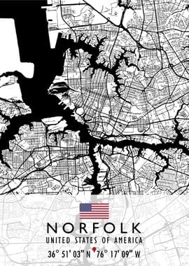 NORFOLK MAP USA