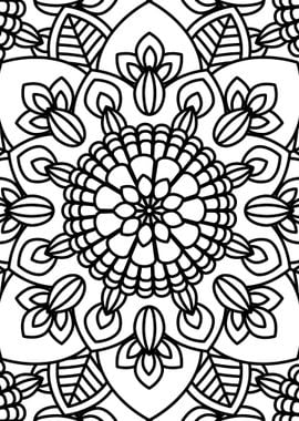 BW Floral Mandala Patt 04