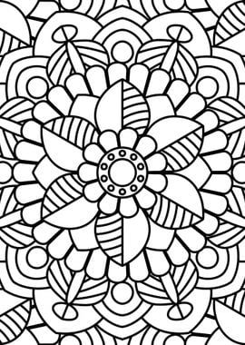 BW Floral Mandala Patt 07