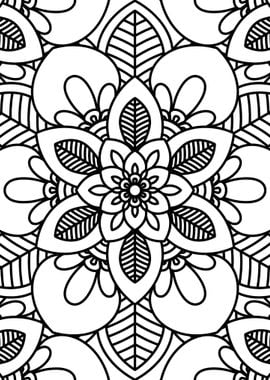 BW Floral Mandala Patt 09