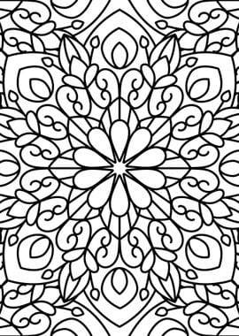 BW Floral Mandala Patt 06