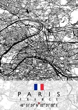 PARIS MAP FRANCE