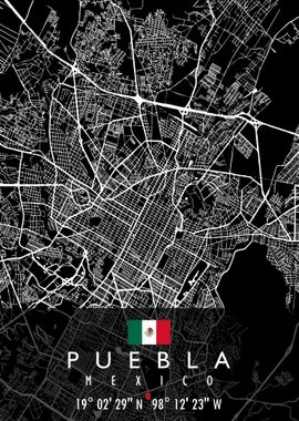 PUEBLA MAP MEXICO