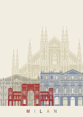 Milan skyline poster