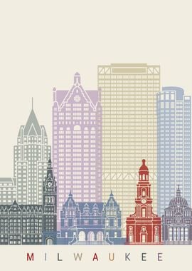 Milwaukee skyline poster