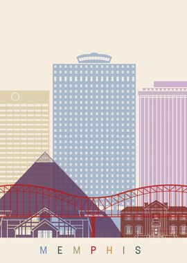 Memphis skyline poster