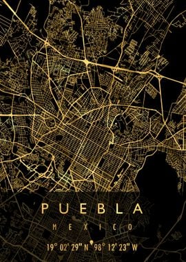 PUEBLA MAP MEXICO