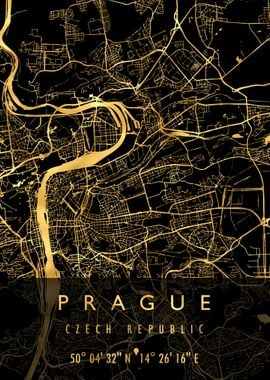 PRAGUE MAP CZECH REPUBLIC