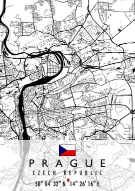 PRAGUE MAP CZECH REPUBLIC