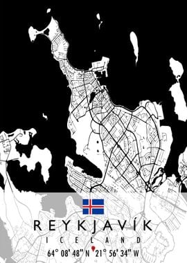 REYKJAVIK MAP ICELAND