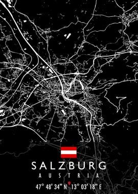 SALZBURG MAP AUSTRIA