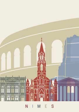 Nimes skyline poster