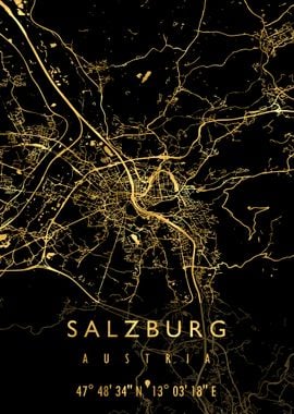 SALZBURG MAP AUSTRIA