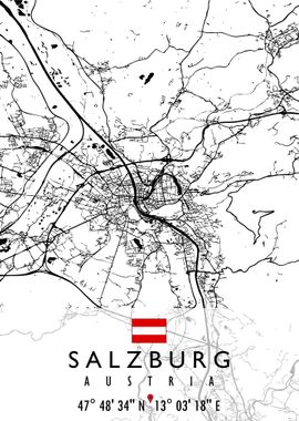 SALZBURG MAP AUSTRIA