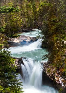 Waterfall in Forest Nature