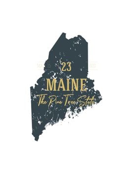 Maine State Map USA