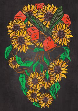 Sunflower Dice Skull