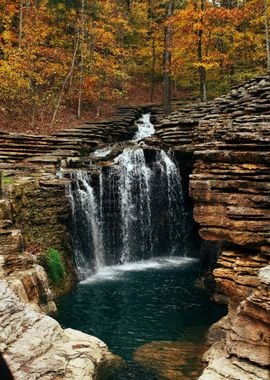 Waterfalls Autumn Nature