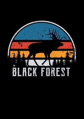 Deer Black Forest Retro