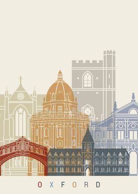 Oxford skyline poster