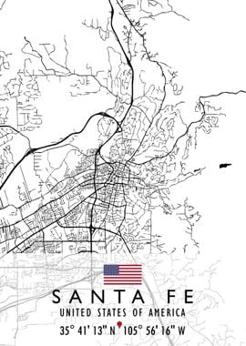 SANTA FE MAP USA