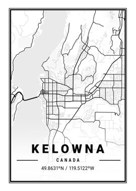 Kelowna City Map Canada