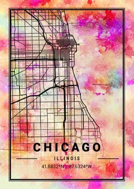 Chicago City Map USA